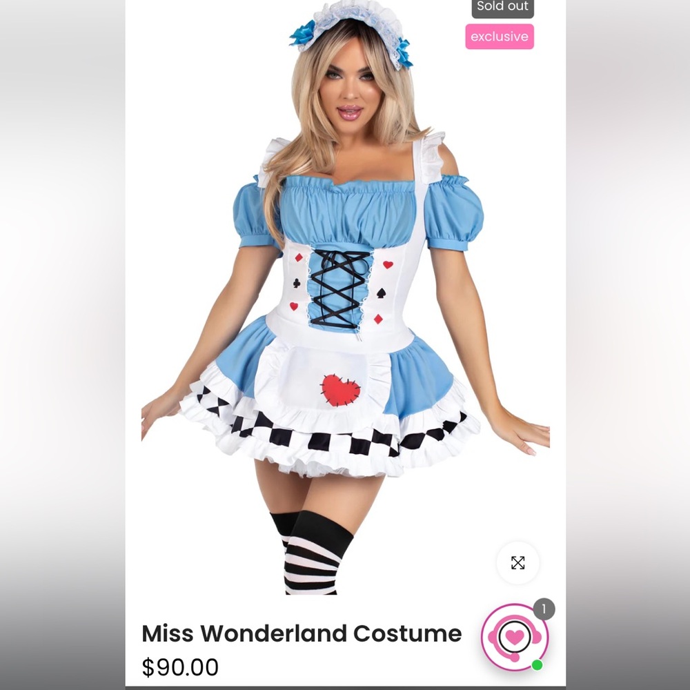 Leg Avenue Blue and White Miss Wonderland Costume